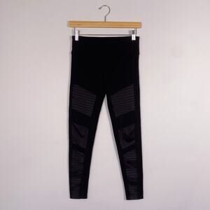 Alo Yoga High-Waist Mesh Black Moto Leggings Black